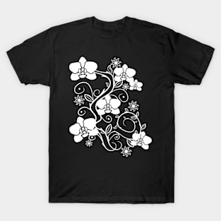 white orchids, bloom, blossoms, floral, flower, flowery T-Shirt